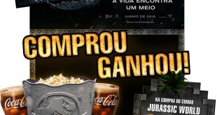 cartaz promocional do balde exclusivo da Cinépolis para o filme Jurassic World: Reino Ameaçado