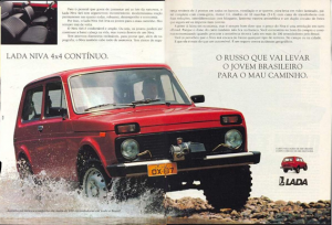 reprodução de uma propaganda do jipe 4x4 Niva, da Lada