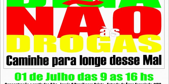 cartaz de divulgação da III Caminhada Contra as Drogas em Caucaia do Alto