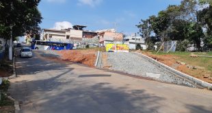 obras de construção do novo acesso na Estrada da Aldeinha