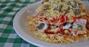 uma lasanha de forno do restaurante tia lina