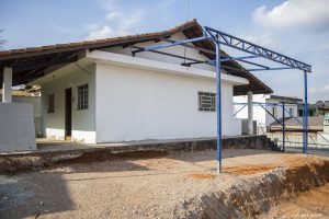 obras da futura base do SAMU em Caucaia do Alto