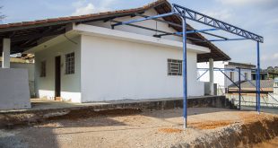 obras da futura base do SAMU em Caucaia do Alto