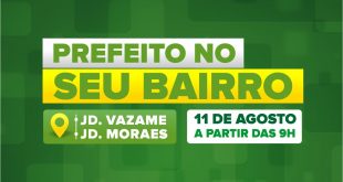cartaz promocional do programa prefeito no seu bairro dos jardins Vazame e dos Moraes