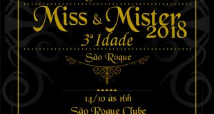 cartaz de divulgação do concurso miss e mister melhor idade de são roque 2018