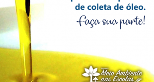 cartaz de divulgação da coleta de óleo de cozinha usado nas escolas de carapicuíba