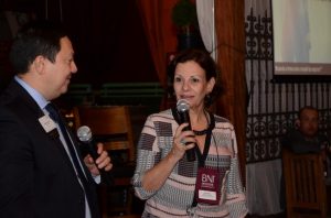 empresários discursam durante o 2º Jantar de Negócios