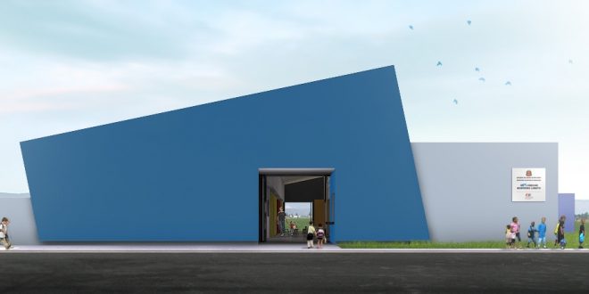 Maquete eletrônica da fachada da creche