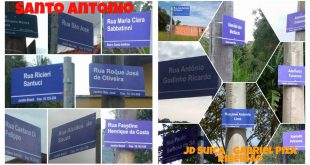 montagem com diversas placas de ruas de são roque