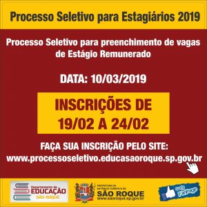banner de divulgação do processo seletivo de estágio