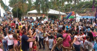 multidão dançando no carnaval da família da aldeia