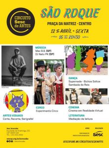 cartaz com a programação do circuito sesc de 2019 em são roque
