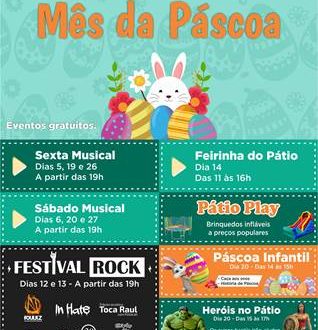 cartaz com programação do pátio cotia para abril