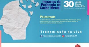 Dia 30 tem palestra ‘Impactos da Pandemia na Saúde Mental’
